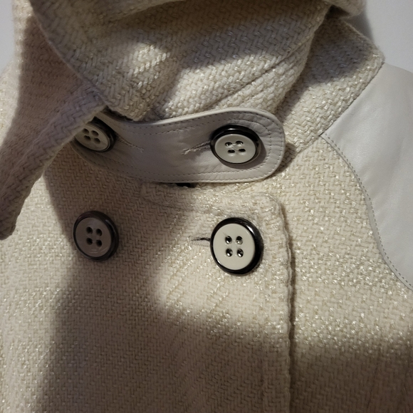 Mackage women's wool leather cream pea coat size M - Picture 5 of 10